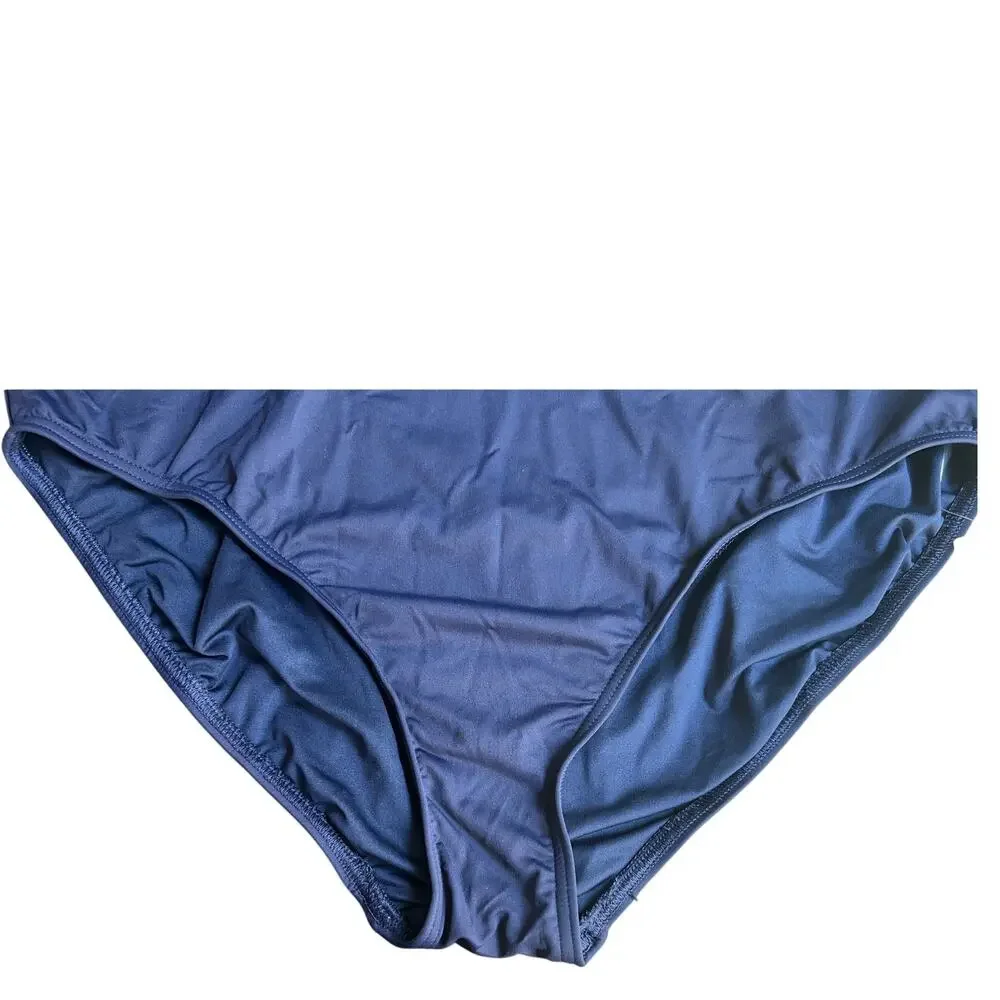 LANDS' END WOMENS SIZE LARGE 14-16 SWIM BIKINI BRIEF BOTTOM NAVY NEW!